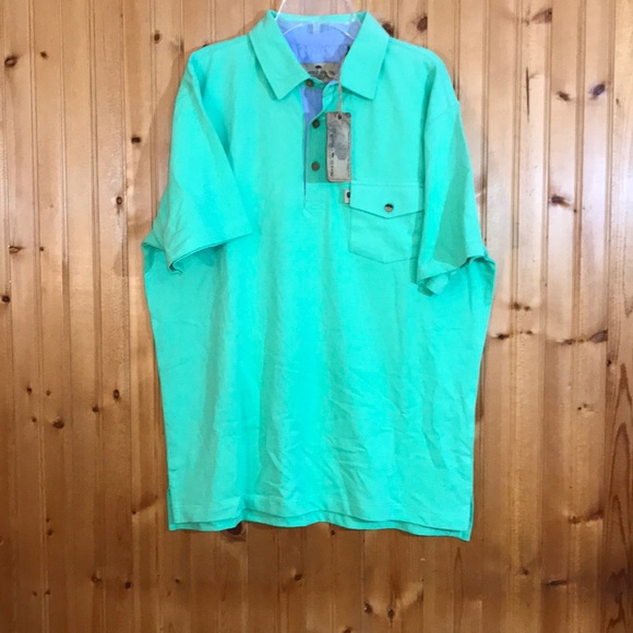 NWT Buffalo Jackson Lime Green Cotton Polo Shirt - Picture 2 of 12